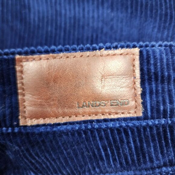 Lands End Blue Corduroy Pants Stretchy High Rise Women Size 14 P - Picture 10 of 16